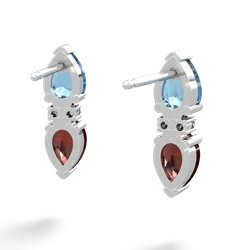 Blue Topaz Bowtie Drop 14K White Gold earrings E0865