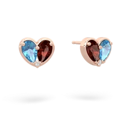 Blue Topaz 'Our Heart' 14K Rose Gold earrings E5072