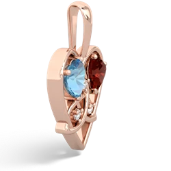 Blue Topaz Celtic Trinity Heart 14K Rose Gold pendant P5331