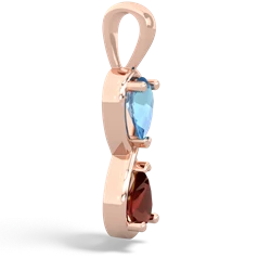 Blue Topaz Infinity 14K Rose Gold pendant P5050