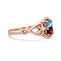 Blue Topaz Love Nest 14K Rose Gold ring R5860