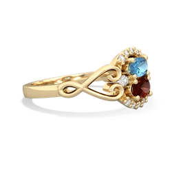 Blue Topaz Love Nest 14K Yellow Gold ring R5860