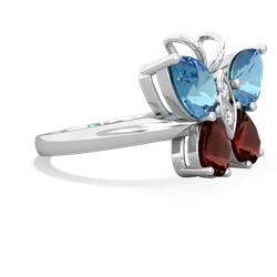 Blue Topaz Butterfly 14K White Gold ring R2215