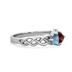 Blue Topaz Heart To Heart Braid 14K White Gold ring R5870