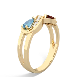 Blue Topaz Diamond Infinity 14K Yellow Gold ring R5390