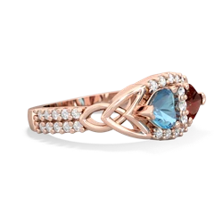 Blue Topaz Sparkling Celtic Knot 14K Rose Gold ring R2645