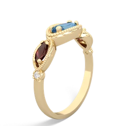 Blue Topaz Milgrain Marquise 14K Yellow Gold ring R5700