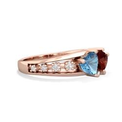 Blue Topaz Heart To Heart 14K Rose Gold ring R3342