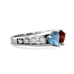 Blue Topaz Heart To Heart 14K White Gold ring R3342