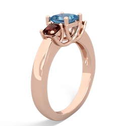 Blue Topaz Three Stone Trellis 14K Rose Gold ring R4015