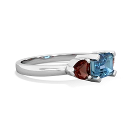 Blue Topaz Three Stone 14K White Gold ring R5235