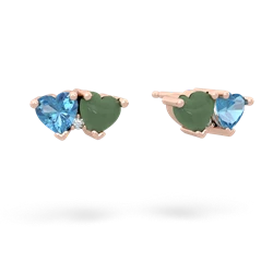 Blue Topaz Sweethearts 14K Rose Gold earrings E5260