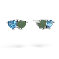 Blue Topaz Sweethearts 14K White Gold earrings E5260