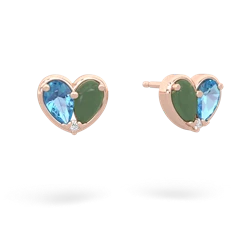 Blue Topaz 'Our Heart' 14K Rose Gold earrings E5072