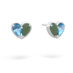 Blue Topaz 'Our Heart' 14K White Gold earrings E5072