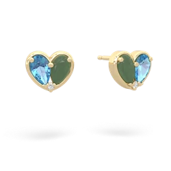 Blue Topaz 'Our Heart' 14K Yellow Gold earrings E5072