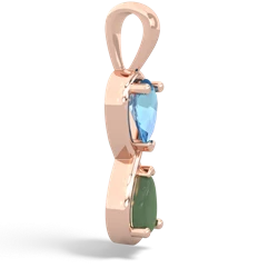 Blue Topaz Infinity 14K Rose Gold pendant P5050