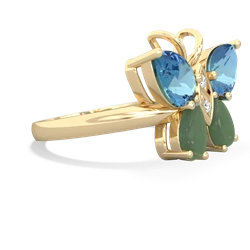 Blue Topaz Butterfly 14K Yellow Gold ring R2215