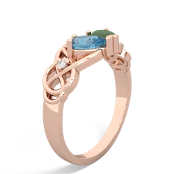 Blue Topaz 'One Heart' Celtic Knot Claddagh 14K Rose Gold ring R5322