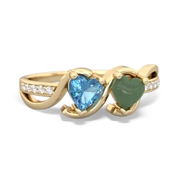 Blue Topaz Side By Side 14K Yellow Gold ring R3090