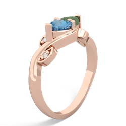 Blue Topaz Floral Elegance 14K Rose Gold ring R5790