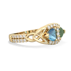 Blue Topaz Sparkling Celtic Knot 14K Yellow Gold ring R2645