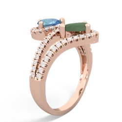 Blue Topaz Diamond Dazzler 14K Rose Gold ring R3000