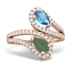 Blue Topaz Diamond Dazzler 14K Rose Gold ring R3000