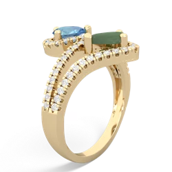 Blue Topaz Diamond Dazzler 14K Yellow Gold ring R3000