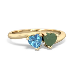 Blue Topaz Sweethearts 14K Yellow Gold ring R5260