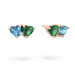 Blue Topaz Sweethearts 14K Rose Gold earrings E5260