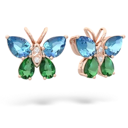 Blue Topaz Butterfly 14K Rose Gold earrings E2215