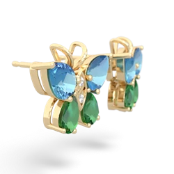 Blue Topaz Butterfly 14K Yellow Gold earrings E2215