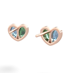 Blue Topaz 'Our Heart' 14K Rose Gold earrings E5072