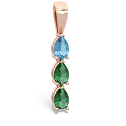 Blue Topaz Dew Drops 14K Rose Gold pendant P2251