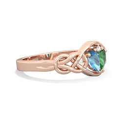 Blue Topaz Celtic Love Knot 14K Rose Gold ring R5420