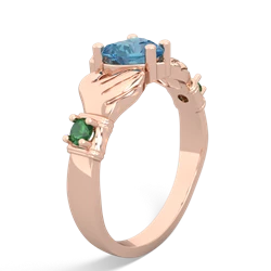 Blue Topaz Claddagh Keepsake 14K Rose Gold ring R5245