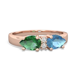 Blue Topaz Pear Bowtie 14K Rose Gold ring R0865