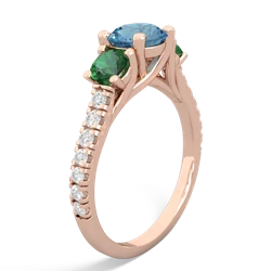 Blue Topaz Pave Trellis 14K Rose Gold ring R5500