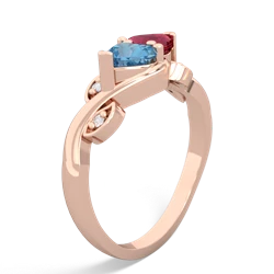 Blue Topaz Floral Elegance 14K Rose Gold ring R5790