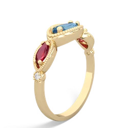 Blue Topaz Milgrain Marquise 14K Yellow Gold ring R5700