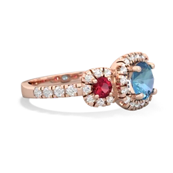 Blue Topaz Regal Halo 14K Rose Gold ring R5350