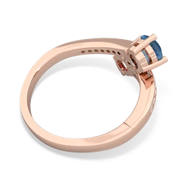 Blue Topaz Channel Set Two Stone 14K Rose Gold ring R5303