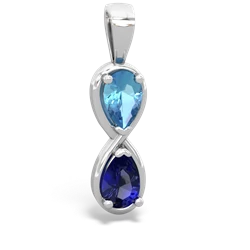 Blue Topaz Infinity 14K White Gold pendant P5050