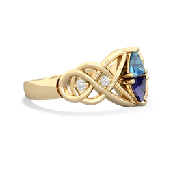 Blue Topaz Keepsake Celtic Knot 14K Yellow Gold ring R5300