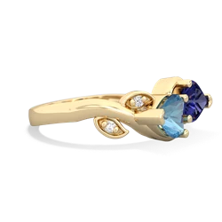 Blue Topaz Floral Elegance 14K Yellow Gold ring R5790