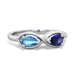 Blue Topaz Infinity 14K White Gold ring R5050