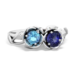 Blue Topaz Rose Garden 14K White Gold ring R5510