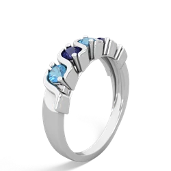 Blue Topaz Anniversary Band 14K White Gold ring R2089