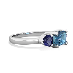 Blue Topaz Three Stone 14K White Gold ring R5235